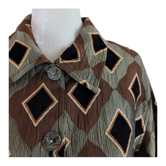 VTG 90s Keren Hart Collection Diamond Print Jacket XL - Picture 8 of 15